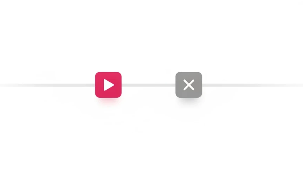 Et rosa avspillingsikon og et grått kryssikon på en linje som fortsetter forbi viser at feltet lever videre etter en nedleggelse